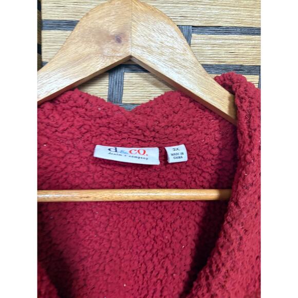 D&Co Red Sherpa Lined Jacket Size 3X - Picture 8 of 9